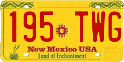NM license plate 195TWG