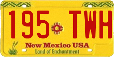 NM license plate 195TWH