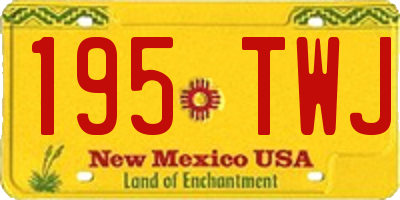 NM license plate 195TWJ