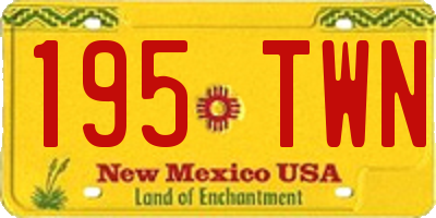NM license plate 195TWN