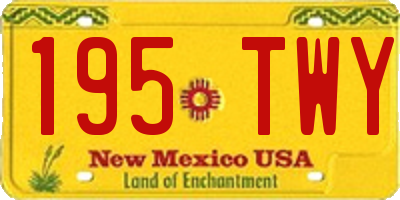 NM license plate 195TWY
