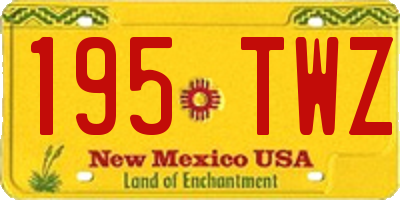 NM license plate 195TWZ