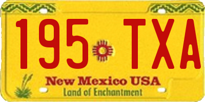 NM license plate 195TXA