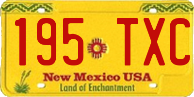 NM license plate 195TXC