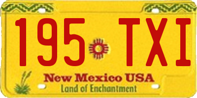 NM license plate 195TXI