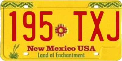 NM license plate 195TXJ