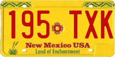 NM license plate 195TXK