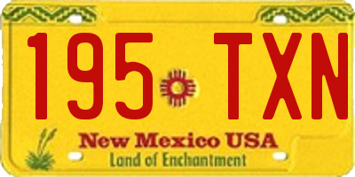 NM license plate 195TXN