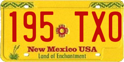 NM license plate 195TXO