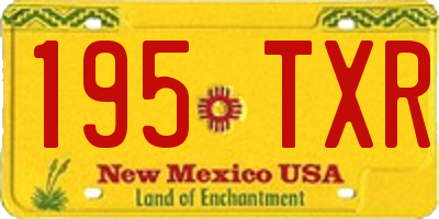 NM license plate 195TXR