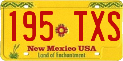 NM license plate 195TXS