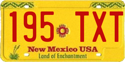 NM license plate 195TXT