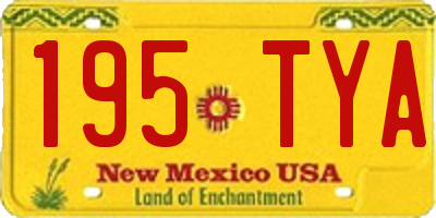 NM license plate 195TYA