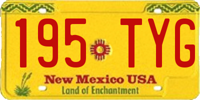 NM license plate 195TYG