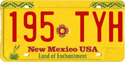 NM license plate 195TYH