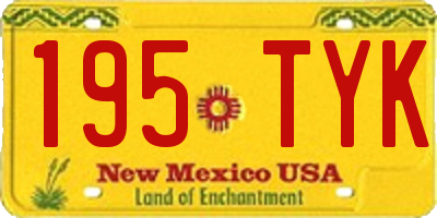 NM license plate 195TYK