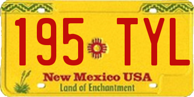 NM license plate 195TYL