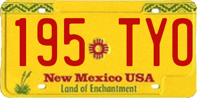NM license plate 195TYO