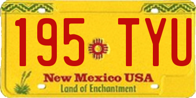 NM license plate 195TYU