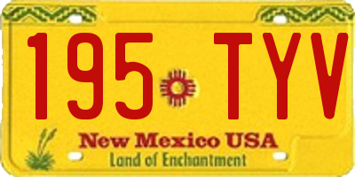 NM license plate 195TYV