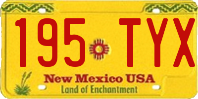 NM license plate 195TYX