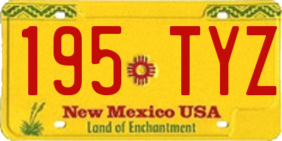 NM license plate 195TYZ