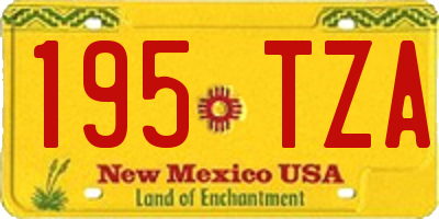 NM license plate 195TZA