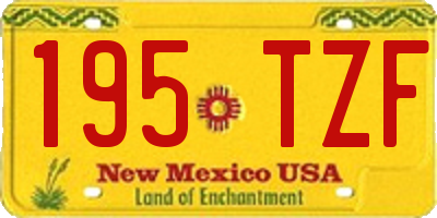NM license plate 195TZF