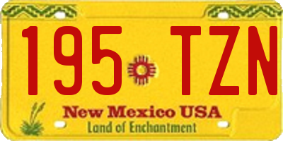 NM license plate 195TZN