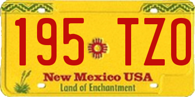 NM license plate 195TZO