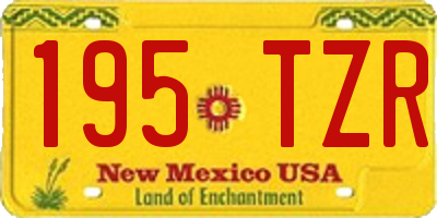 NM license plate 195TZR