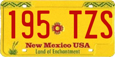 NM license plate 195TZS