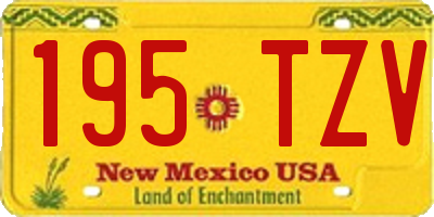 NM license plate 195TZV