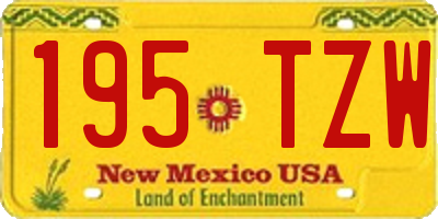 NM license plate 195TZW