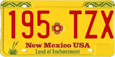 NM license plate 195TZX