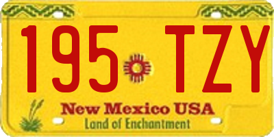 NM license plate 195TZY