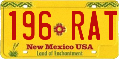 NM license plate 196RAT