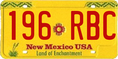 NM license plate 196RBC