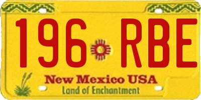 NM license plate 196RBE
