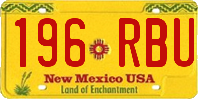 NM license plate 196RBU