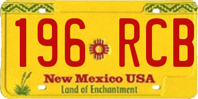 NM license plate 196RCB