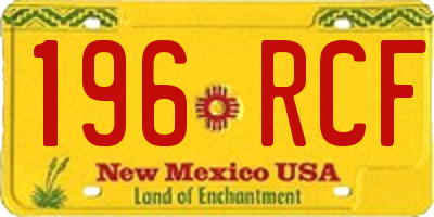NM license plate 196RCF