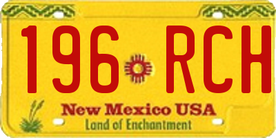 NM license plate 196RCH