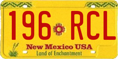 NM license plate 196RCL