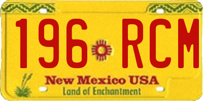 NM license plate 196RCM
