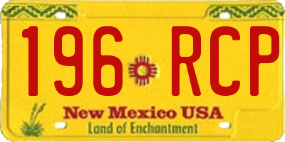 NM license plate 196RCP