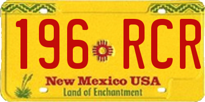 NM license plate 196RCR
