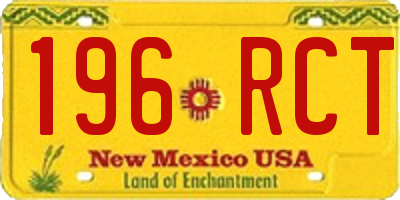 NM license plate 196RCT