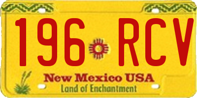 NM license plate 196RCV
