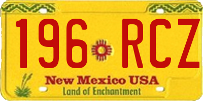 NM license plate 196RCZ